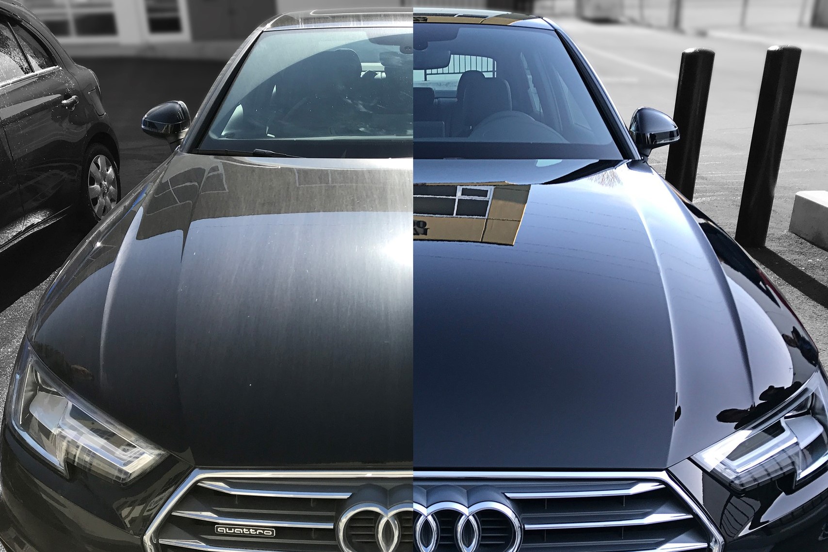 Mobile detailing equipment at a customer location